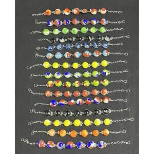 15 Murano Glass & Alpaca Silver Bracelets from Perú Multicolor Wholesale Lot